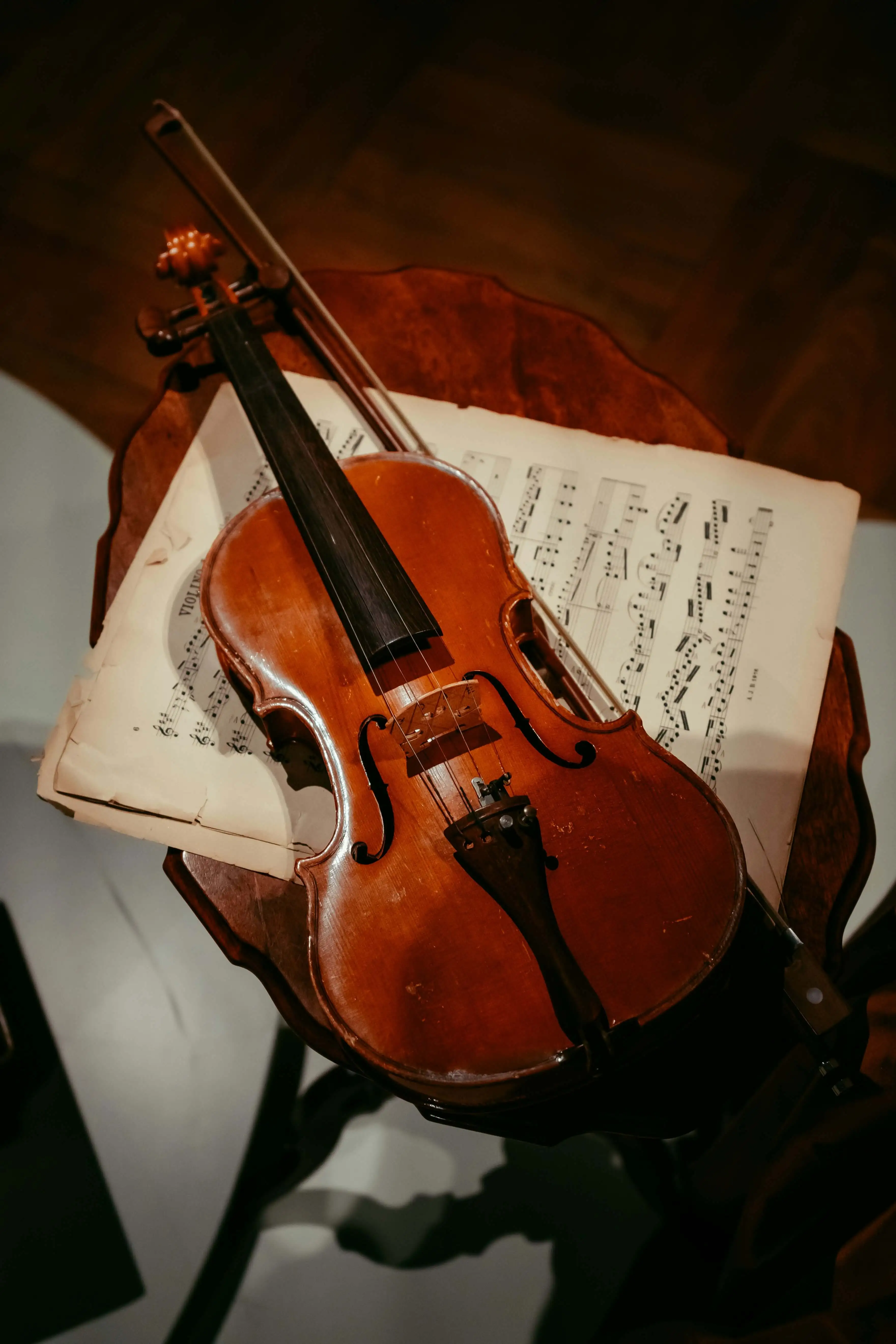Violin on sheet music